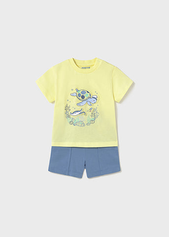 Mayoral Lemon & Blue Shorts Set