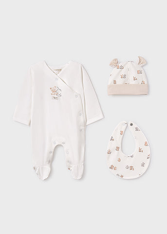 Mayoral Ivory Cotton Unisex Babygrow Gift Set