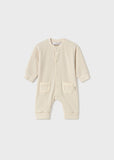 Mayoral Beige Ribbed Babygrow