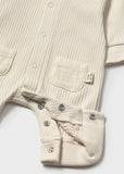 Mayoral Beige Ribbed Babygrow