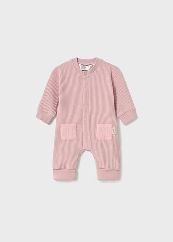 Mayoral Pink Ribbed Babygrow