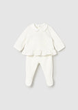 Mayoral Ivory Velour Outfit Set