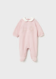 Mayoral Pale Pink Velour Babygrow