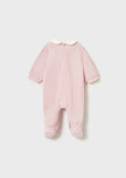 Mayoral Pale Pink Velour Babygrow