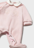 Mayoral Pale Pink Velour Babygrow