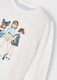 Mayoral Ivory & Blue Girls Shorts Set
