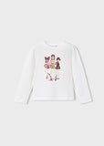 Mayoral Ivory & Pink Girls Print Top