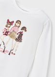 Mayoral Ivory & Pink Girls Print Top