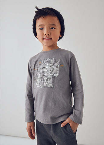 Mayoral Grey Interactive Dinosaur Top