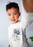 Mayoral Ivory Embossed Dinosaur Top