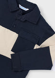 Mayoral Navy Blue & Ivory Polo Shirt