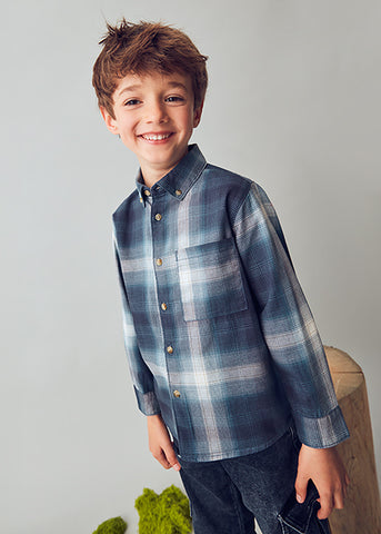 Mayoral Boys Blue Checked Shirt