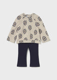 Mayoral Beige & Navy Leggings Set