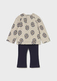 Mayoral Beige & Navy Leggings Set