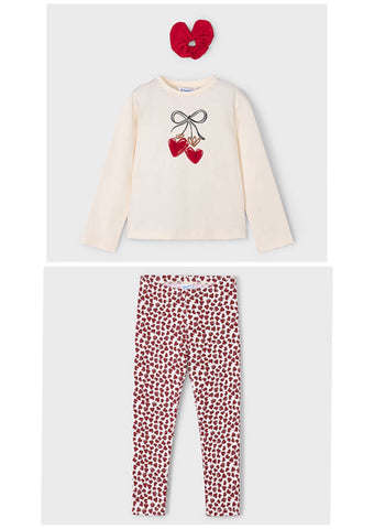 Mayoral Red Heart Leggings Set
