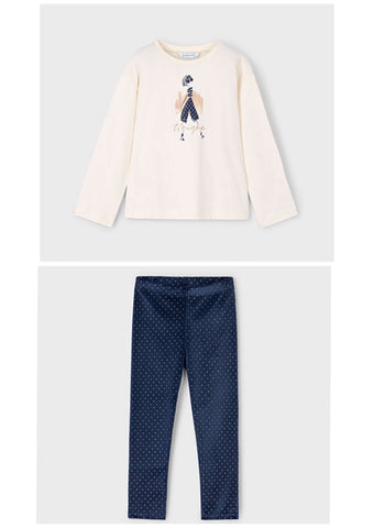 Mayoral Navy & Gold leggings Set