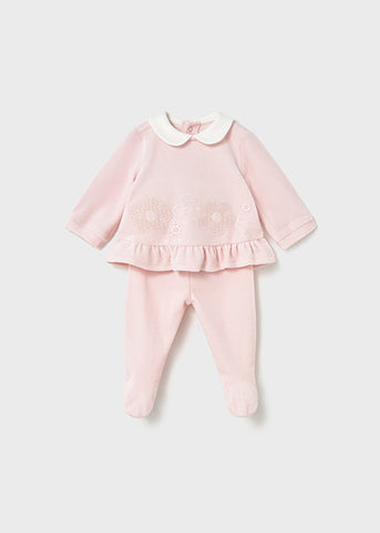 Mayoral Girls Pink Velour Set