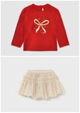Mayoral Girls Red & Beige Tulle Skirt Set