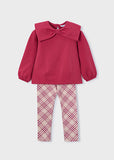 Mayoral Red & Beige Tartan Leggings Set