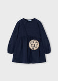 Mayoral Navy & Gold Dress & Bag Set