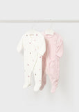 Mayoral Baby Girls Ivory Velour Babygrow
