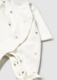 Mayoral Baby Girls Ivory Velour Babygrow