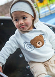 Mayoral Ivory & Beige Teddy Hoodie
