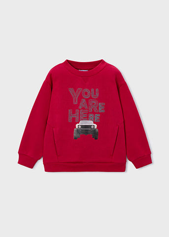 Mayoral Red Car Sweatshirt