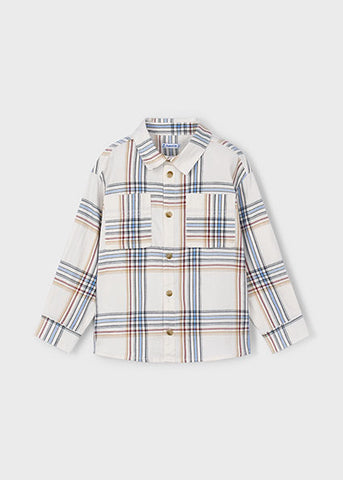Mayoral Long Sleeved Checked Cotton Shirt