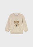 Mayoral Beige Bear Knit Sweater