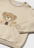 Mayoral Beige Bear Knit Sweater