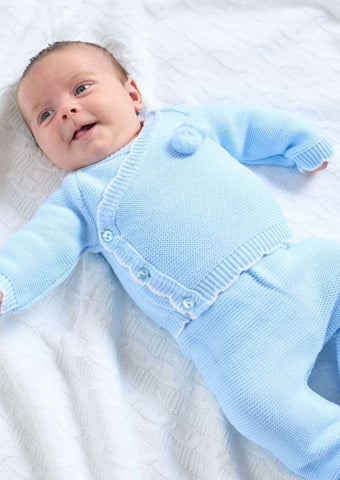 Dandelion Pale Blue Wrap Knitted Set