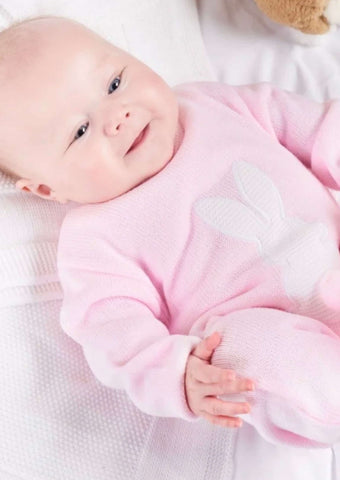 Dandelion Pink Bunny Knitted Onesie