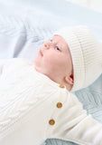 Dandelion White Knitted All-in-One & Hat Set