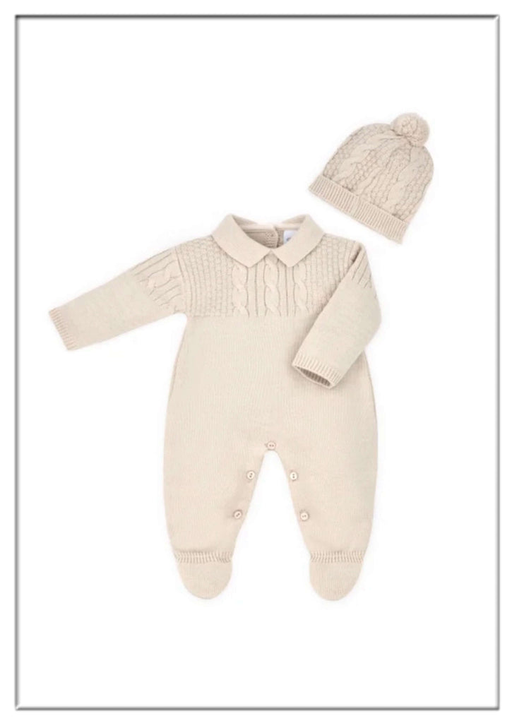 Dandelion Beige Knitted All-in- One & Hat Set