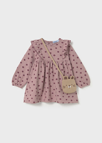 Mayoral Pink Polka Dot Dress & Bag Set