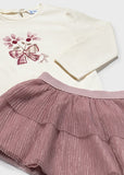 Mayoral Pink & Ivory Skirt Set