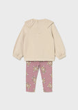 Mayoral Beige & Pink Teddy Leggings Set