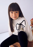 Mayoral Ivory & Black Sequinned Bow Leggings Set
