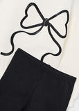 Mayoral Ivory & Black Sequinned Bow Leggings Set