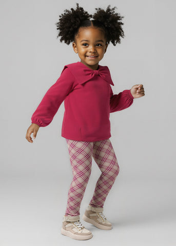 Mayoral Red & Beige Tartan Leggings Set