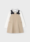 Mayoral Beige & Ivory Girls Pinafore Set