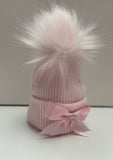 Kinder Pink Diamanté Knit Hat