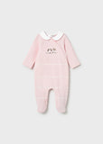 Mayoral Pink & White Puppy Babygrow