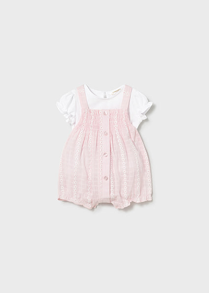 Mayoral Pink Daisy Romper Set