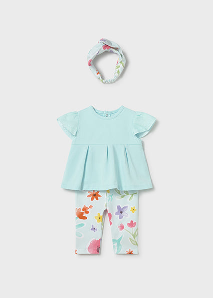 Mayoral Blue Floral Leggings Set