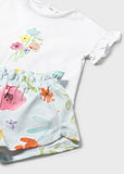 Mayoral Blue Flower Print Shorts Set