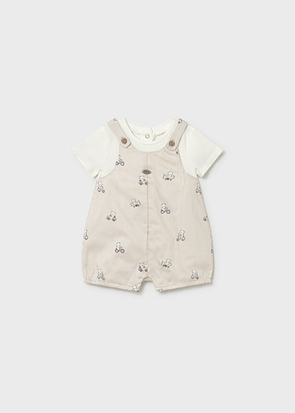 Mayoral Beige Striped Romper