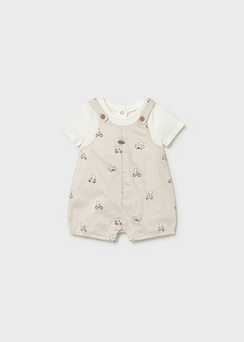 Mayoral Beige Striped Romper