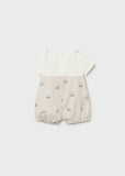 Mayoral Beige Striped Romper